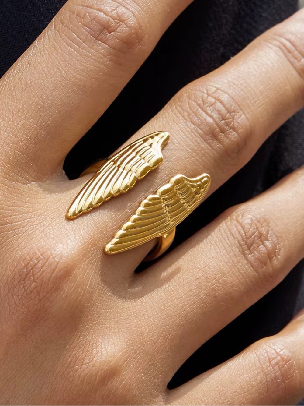 18K Gold Plated Adjustable Wing Ring